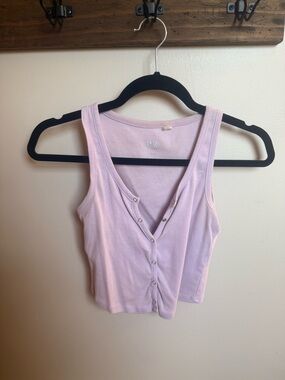 PacSun Lilac Button-Front Ribbed Tank
